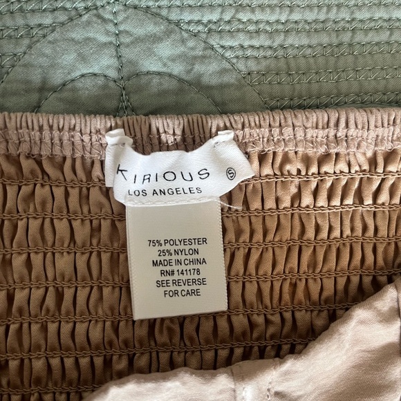 Kirious Los Angeles Long Sleeve Crop Top Beige Size Small - Picture 4 of 6